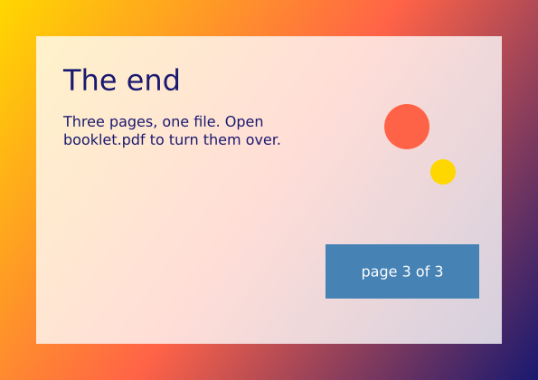A booklet with three pages