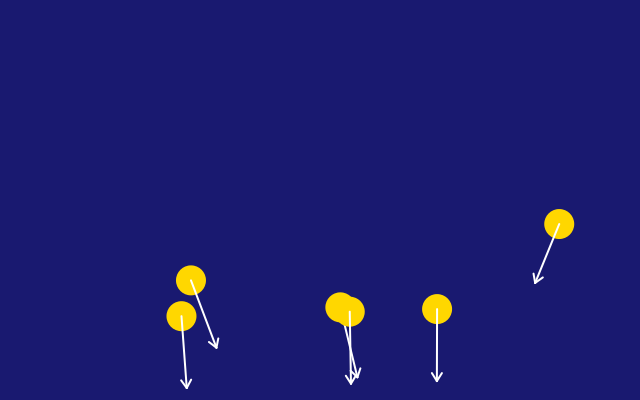 Little movers pushed by vectors