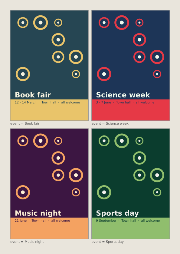 A poster series: four events, one design (studio 6)