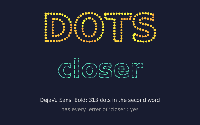 Words made of dots